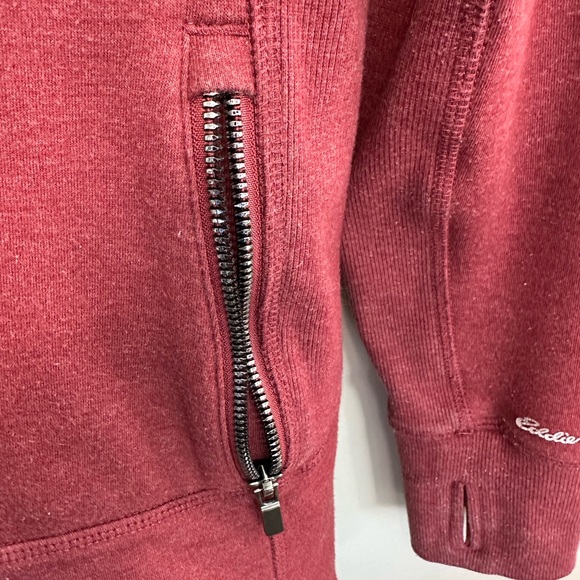 Eddie Bauer Jacket Women’s Size S Redish Sherpa Faux Fur Lined Hooded Full Zip - Picture 7 of 7